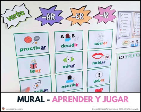 Mural de verbos. Ejercicios con verbos. Cómo enseñar a conjugar verbos ...