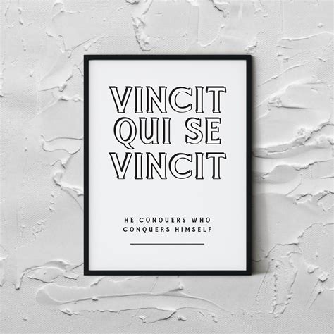 Vincit Qui Se Vincit | Latin Inspiration | UK Art Seller - Etsy