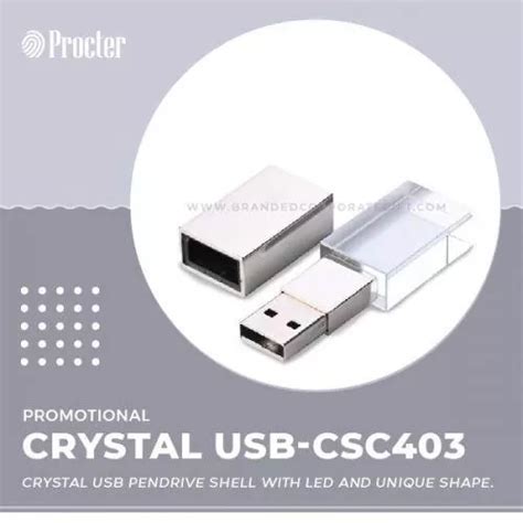Crystal USB Pendrive Shell with LED CSC403 in bulk for corporate ...