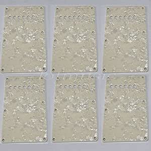 Kmise A7650 6 Piece Pearl 3-Ply Back Plate Cavity Trem Cover 6 String ...