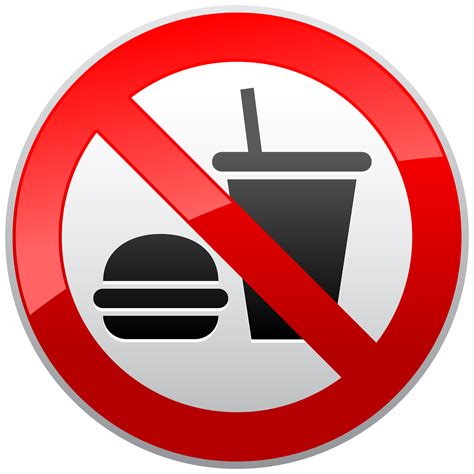 No Eating or Drinking Prohibition Sign PNG Clipart - Best WEB Clipart