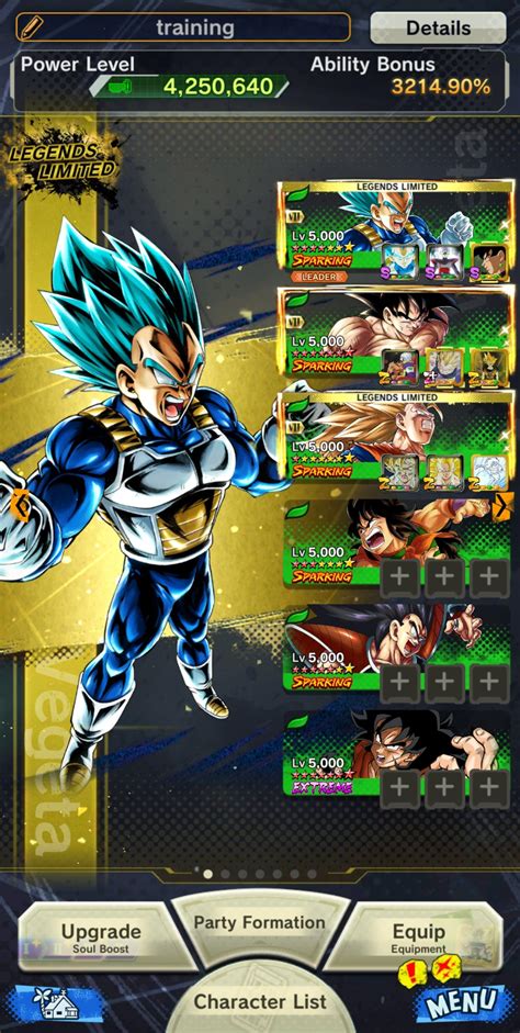 Today's Blazing Battle was annoying. Got it done in 165 counts with this team. Vegeta did almost ...