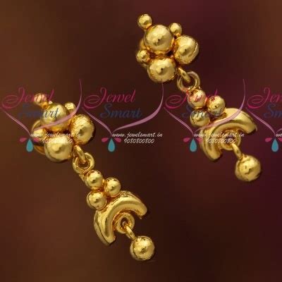 ER11401 South Indian Jewellery Plain Gold Colour Daily Wear Small Ear ...