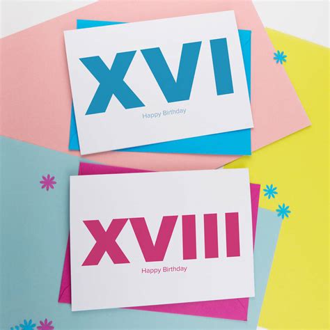 Personalised Birthday Card Roman Numerals By A is for Alphabet