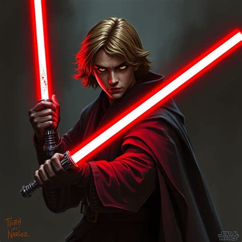 Anakin Skywalker as Sith Lord in Dystopian Style - AI Art
