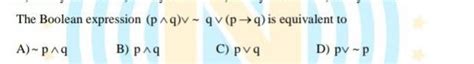The Boolean expression is equivalent to - Brainly.in