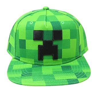 Minecraft Pixel Creeper Boys Snapback Hat Cap New Licensed Green ...