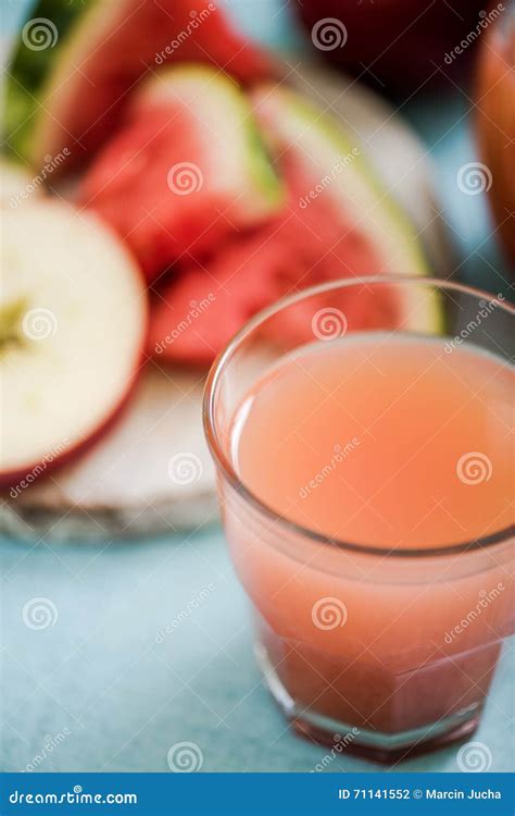 Cold Pressed Natural Watermelon Juice Stock Photo - Image of fresh ...