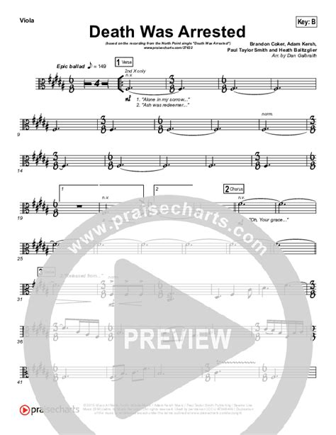 Death Was Arrested Viola Sheet Music PDF (North Point Worship ...