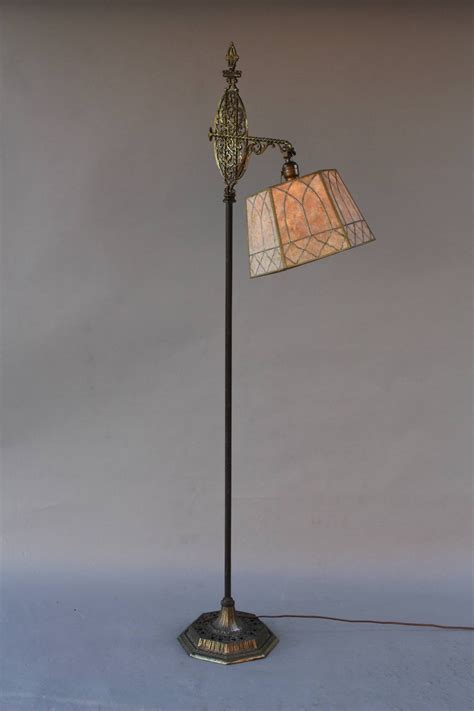 1920s Bridge Lamp with Original Mica Shade at 1stDibs