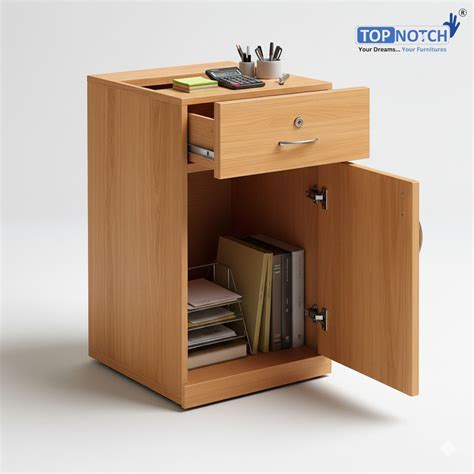 Topnotch 1-Drawer + 1 Filler Pedestal (Without Wheels, Fix-on-Table ...