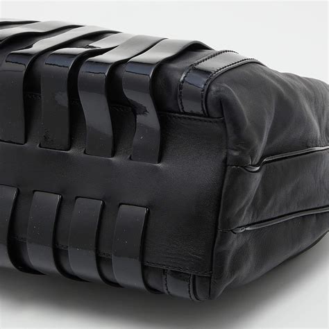 Versace Black Patent and Leather Hobo For Sale at 1stDibs