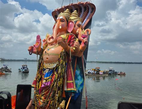 Khairatabad's 69-Foot Ganesh Idol Immersed in Splendor – Hyderabad Mail