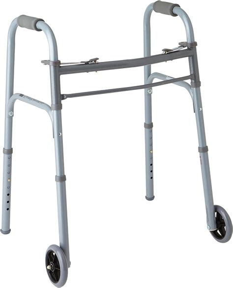 Amazon.com: Medline Lightweight Junior/Lower Height Folding Walker with 5” Wheels : Health ...