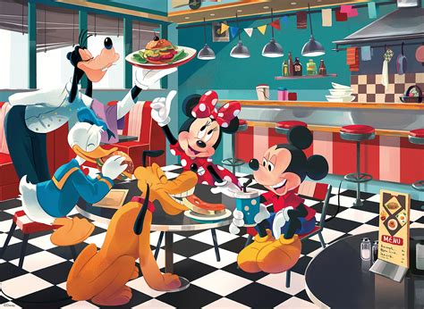 Ceaco Disney Friends Disney Diner Oversized 200 Piece Jigsaw Puzzle ...