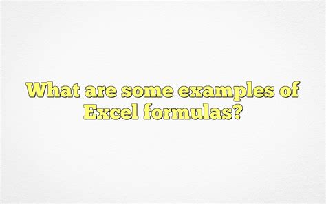 Image result for Excel Formulas with Example