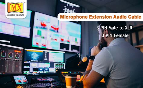 MX 3 PIN MIC EXT. Female XLR / 3 PIN MIC Male XLR Cord (Color AS PER ...