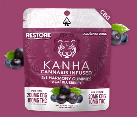 Buy Kanha - NANO 2:1 CBG:THC - Acai Blueberry - 200mg Gummy at Greenstone