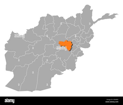 Political map of Afghanistan with the several provinces where Wardak is highlighted Stock Photo ...