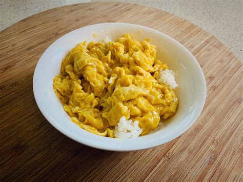 Scrambled eggs with soy sauce and sugar, over rice - childhood fave ...