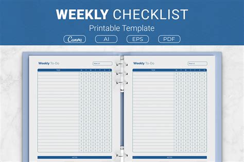 Free Printable Weekly Checklist 的图像结果