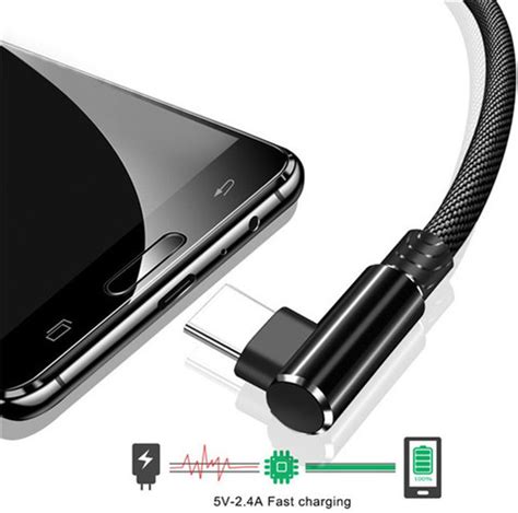 Life Like USB Type C Cable 2 m Fast Charging L Shape 90 Degree Cable ...