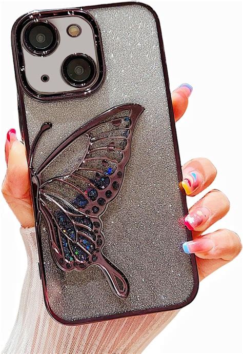 mobistyle Silicone Designed For iPhone 15 Plus Cover With Glitter Cute ...