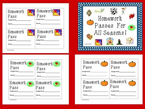 Monthly Homework Passes | Homework pass, Beginning of the school year ...
