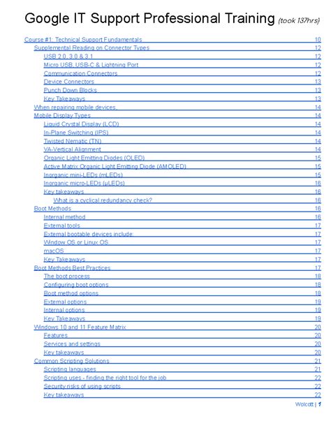 Google IT Support Professional Certificate Notes: Key Concepts ...