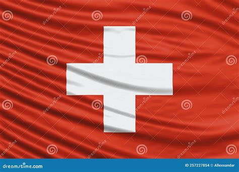 Bandera De Suiza Cerrando Bandera Nacional Stock de ilustración ...