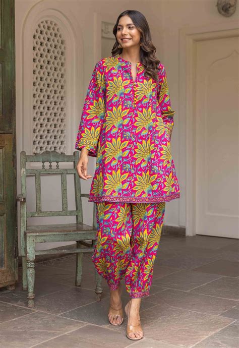 Pink And Yellow Floral Co-ord Set