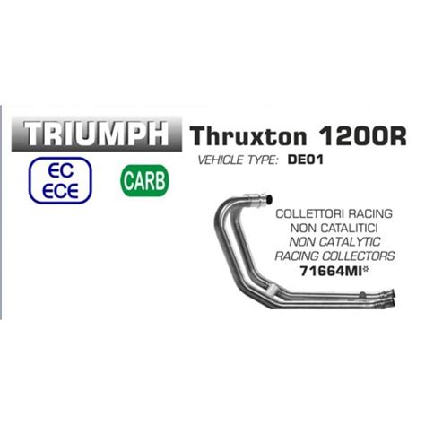 Arrow Non Catalized Racing Colletors For Triumph Thruxton 1200 R ...