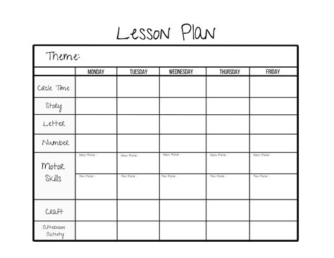 Blank Preschool Lesson Plan Template | Preschool lesson plan template ...