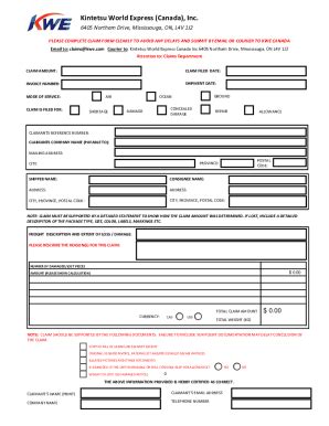 Fillable Online Kintetsu World Express Canada Inc - Company Profile and ...