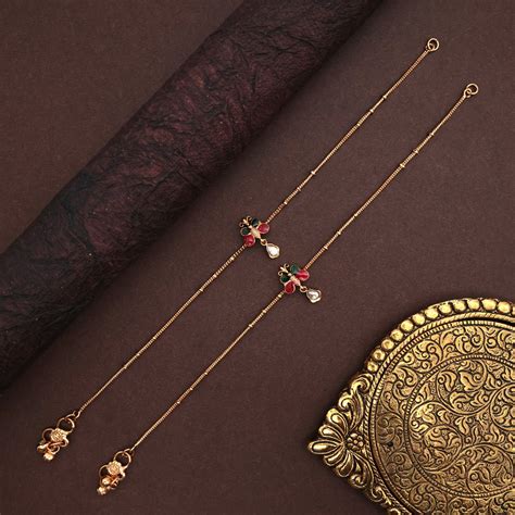 Antique Gold Anklets - Butterfly