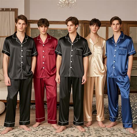 M-4XL Couple Design plus size pajamas set Silk Short Sleeve Women terno ...