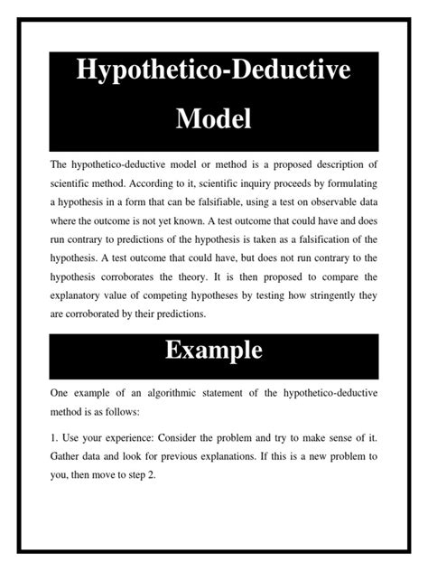 Image result for Hypothetico-deductive Model Examples
