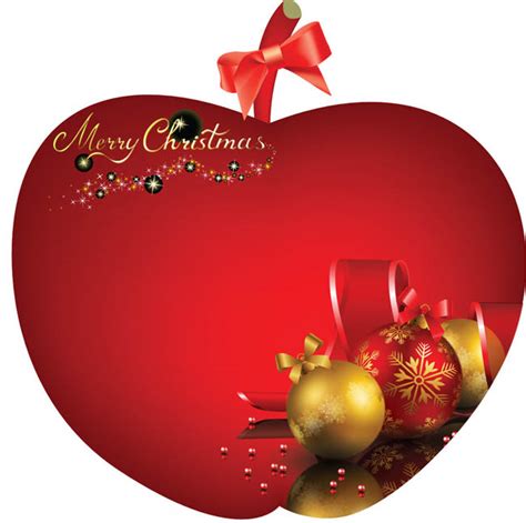 苹果型圣诞贺卡设计矢量素材 - 爱图网设计图片素材下载