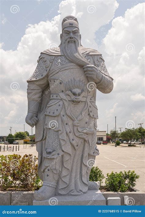 Stone Statue of Guan Gong in Richardson, Texas. Editorial Image - Image ...