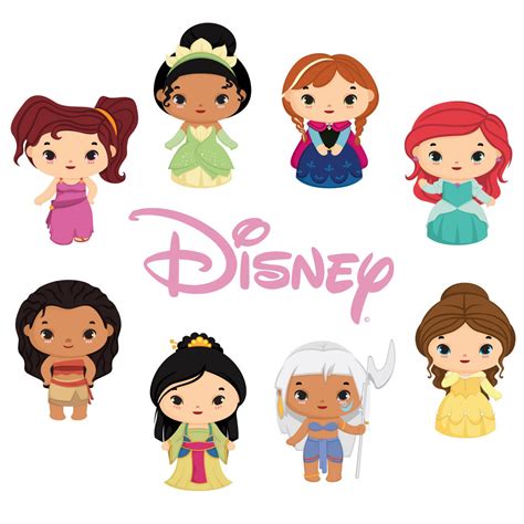 Disney Princess Clip Art Cute Princess Sticker Disney Party - Etsy Canada