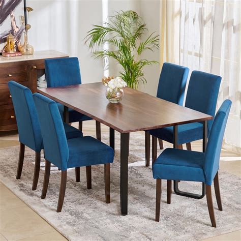 Buy Nirvana Atharva Sheesham Wood 6-Seater Dining Set with Indus Chairs ...