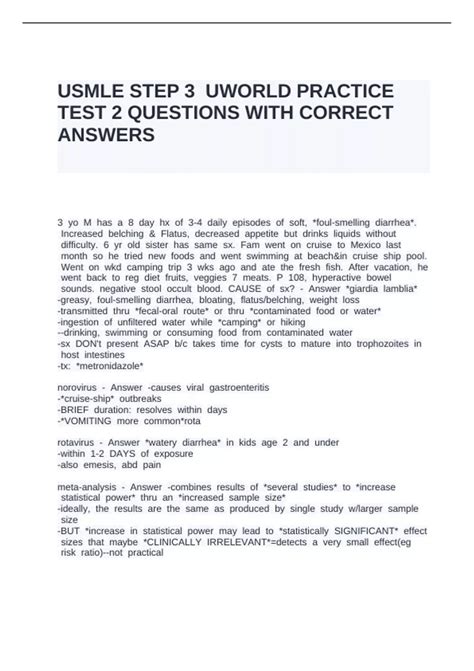 USMLE STEP 3 UWORLD PRACTICE TEST 2 QUESTIONS WITH CORRECT ANSWER1 ...