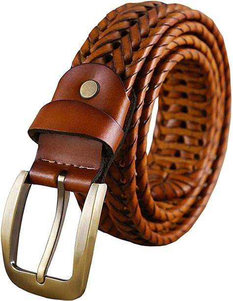 Mens Braided Belts Luxury Genuine Leather Good Cow Second Layer Skin Straps