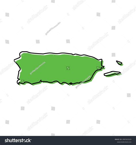Simple Outline Map Puerto Rico Stylized Stock Vector (Royalty Free) 2097433105 | Shutterstock