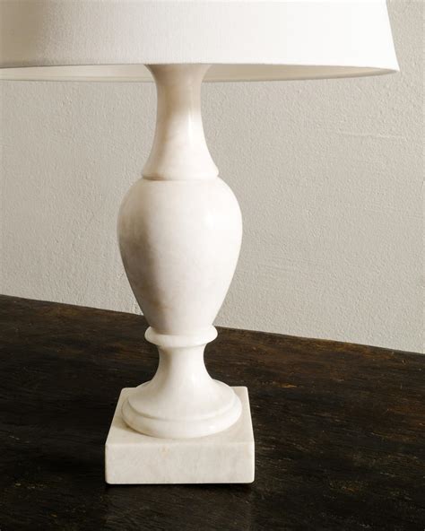 Mid Century Sculptural Table Desk Lamp in Solid White Marble Produced ...