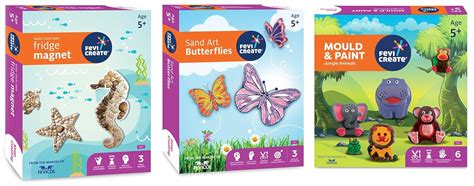 Fevicreate DIY Mould and Paint Jungle Animals Craft Kit, Sand Art ...