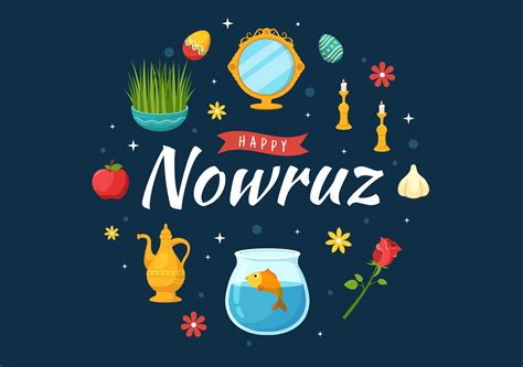 Happy Nowruz Day or Iranian New Year Illustration with Grass Semeni and Fish for Web Banner or ...