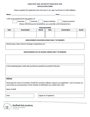 School Parliament Election Nomination Form In English - Fill Online ...