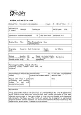Fillable Online MODULE SPECIFICATION FORM Module Title: Conversion and ...