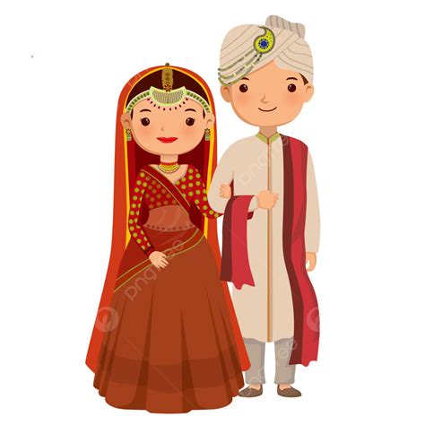 Indian Wedding Couple Bride And Groom Doodle Art Vector, Couple Drawing ...